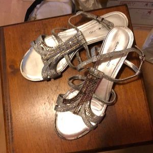 Sparkly silver sandals